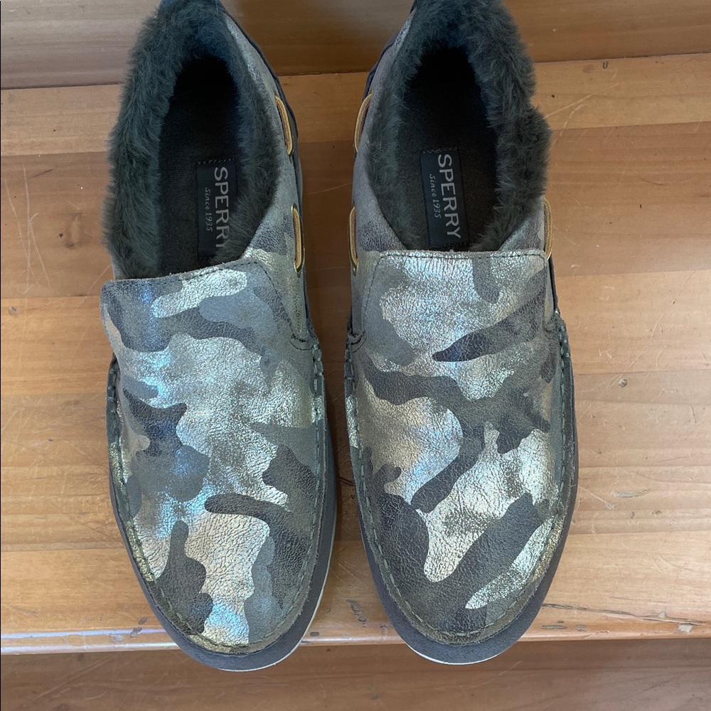 Sperry Metallic Camouflage Slip-Ons